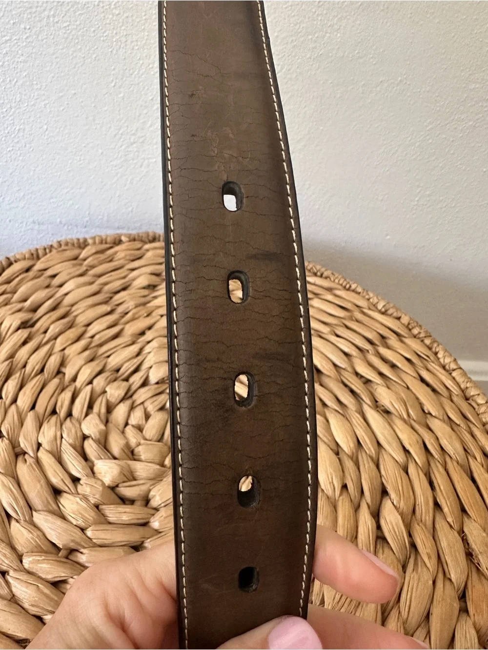 Nocona M&F Western Brown Leather Belt Size 34 Barbed Lace Longhorn Conchos No Bu